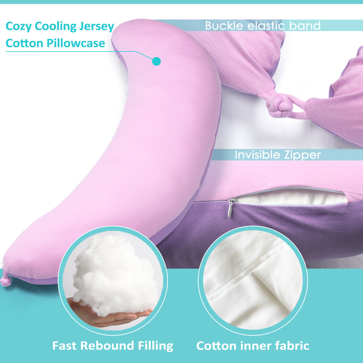 Baby Shark Jersey Cotton Pillowcase Cover - For BYRIVER Full Body Pregnancy Pillow