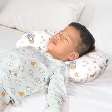 Load image into Gallery viewer, BYRIVER 12x22 Toddler Kids Neck Pillow for Sleeping, Removable Pillowcase, Ergonomic Small Pillow for Daycare Preschool Nap Time, Gifts for Children Ages 3-8 (Spaceship)