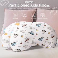 Load image into Gallery viewer, BYRIVER 12x22 Toddler Kids Neck Pillow for Sleeping, Removable Pillowcase, Ergonomic Small Pillow for Daycare Preschool Nap Time, Gifts for Children Ages 3-8 (Spaceship)