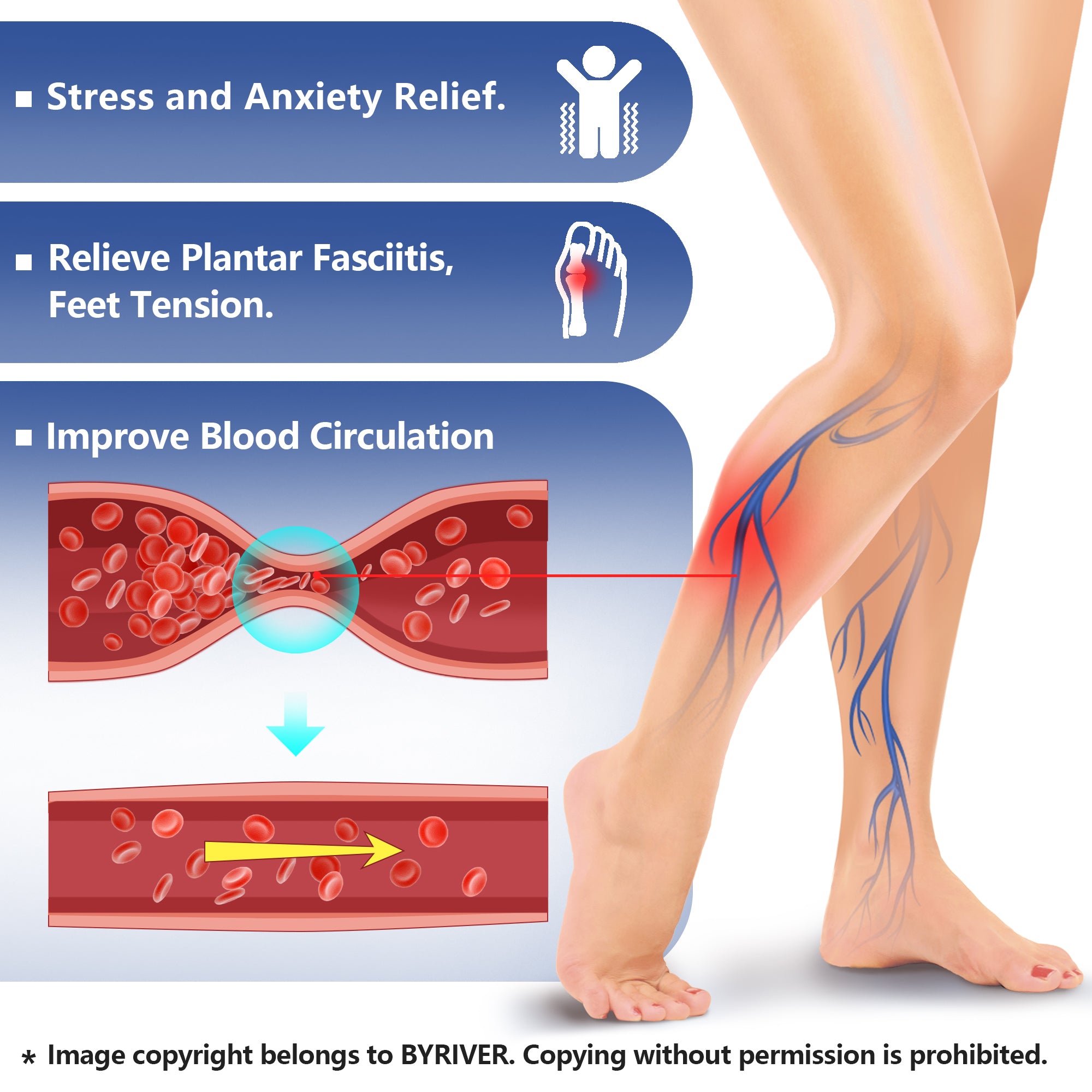 BYRIVER Acupressure Massage Slippers Reflexlogy Sandals Foot Massager Acupuncture Shoes