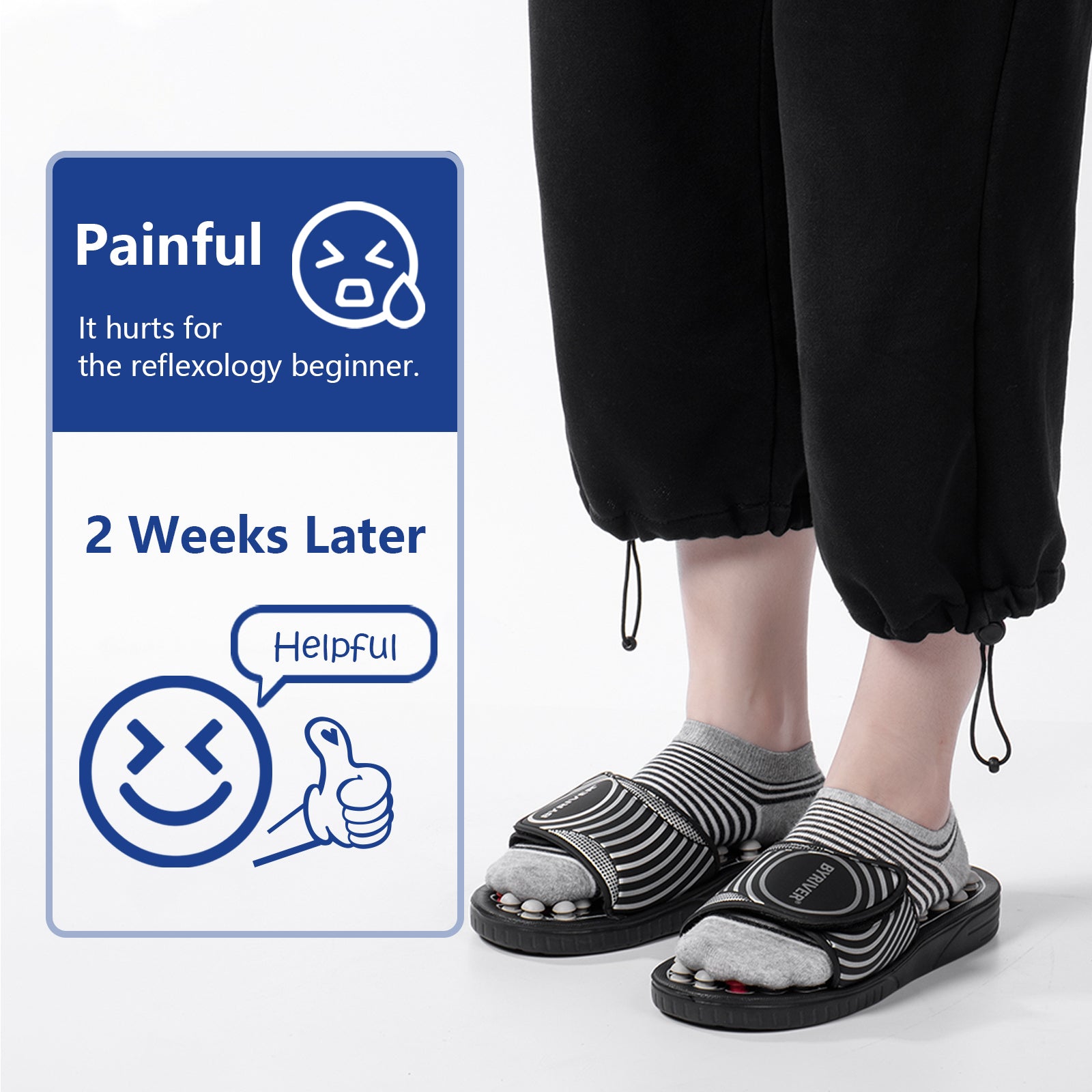 BYRIVER Acupressure Massage Slippers Reflexlogy Sandals Foot Massager Acupuncture Shoes